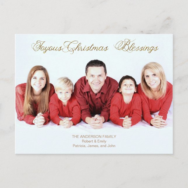Christmas Blessing Photo Religious Simple  Holiday Postcard (Front)
