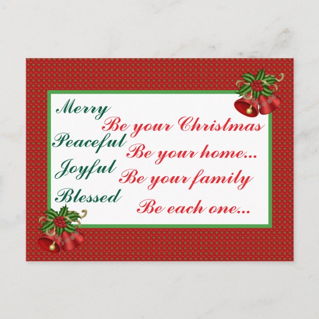 Christmas Blessing  Postcard (Front)