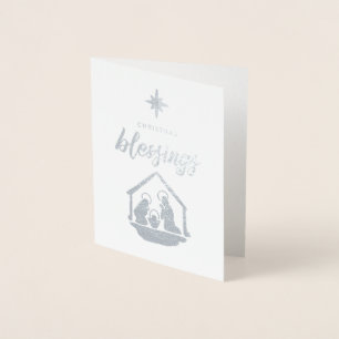 Christmas Blessing Religious Nativity Foil Foil Card