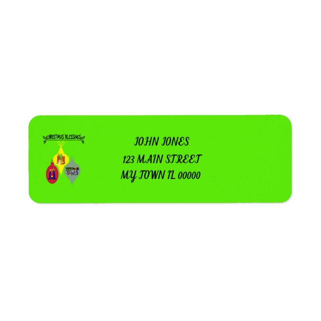 Christmas Blessing Return Address Label (Front)