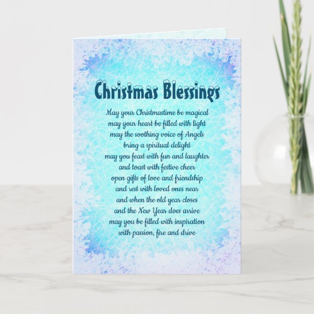 Christmas Blessings Beautiful words Card (Front)