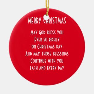 CHRISTMAS BLESSINGS CERAMIC ORNAMENT