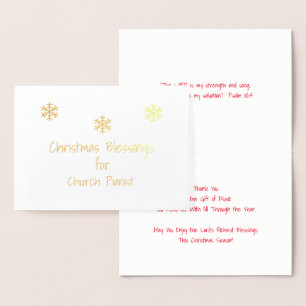 Christmas Blessings Church Pianist Foil Card