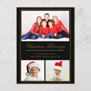 Christmas Blessings Custom Family Photo Postcard
