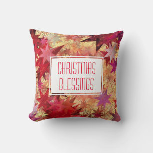 CHRISTMAS BLESSINGS Customisable Rustic Stars Cushion
