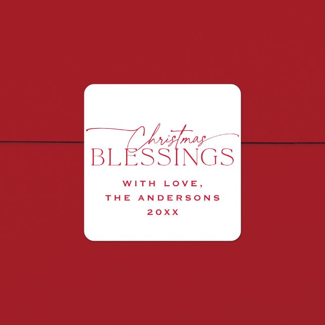 Christmas Blessings Elegant Holiday Gift Tag Favor (Creator Uploaded)