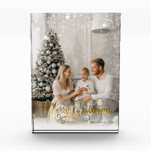 Christmas Blessings Elegant Holiday Photo Card Block