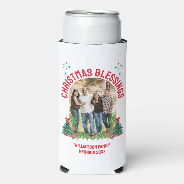 CHRISTMAS BLESSINGS FAMILY REUNION Matching Group  Seltzer Can Cooler (Seltzer Front)