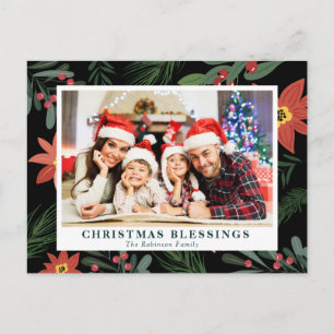 CHRISTMAS BLESSINGS   floral christmas Postcard
