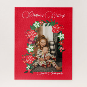 Christmas Blessings Floral Jigsaw Puzzle