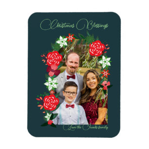 Christmas Blessings Floral Magnet