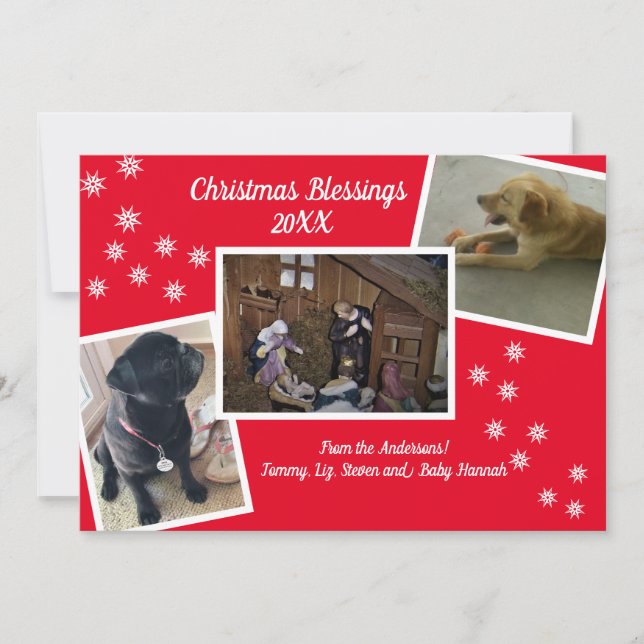 Christmas Blessings Holiday Card (Front)