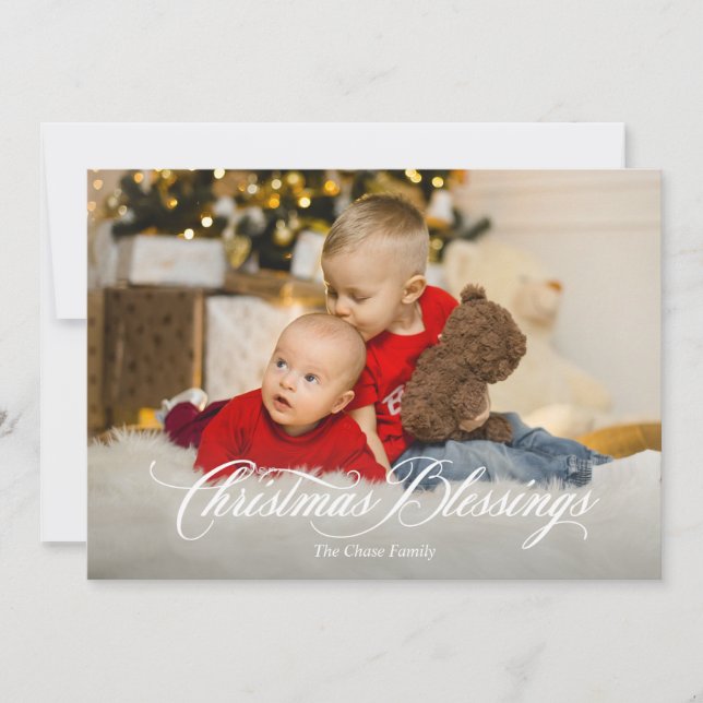 Christmas Blessings Holiday Christmas Card (Front)