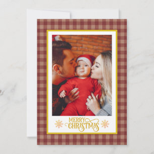 Christmas Blessings I Family Photo and Gold Script