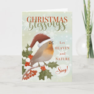 Christmas Blessings Let Heaven and Nature Sing Card