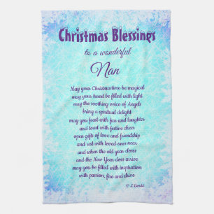 Christmas Blessings Nan Kitchen Towels