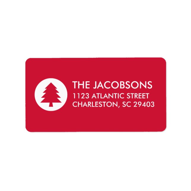 Christmas Blessings Red Holiday Christmas Label (Front)