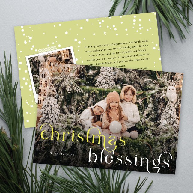 Christmas Blessings Religious Christmas Photo Holiday Card (Creator Uploaded)