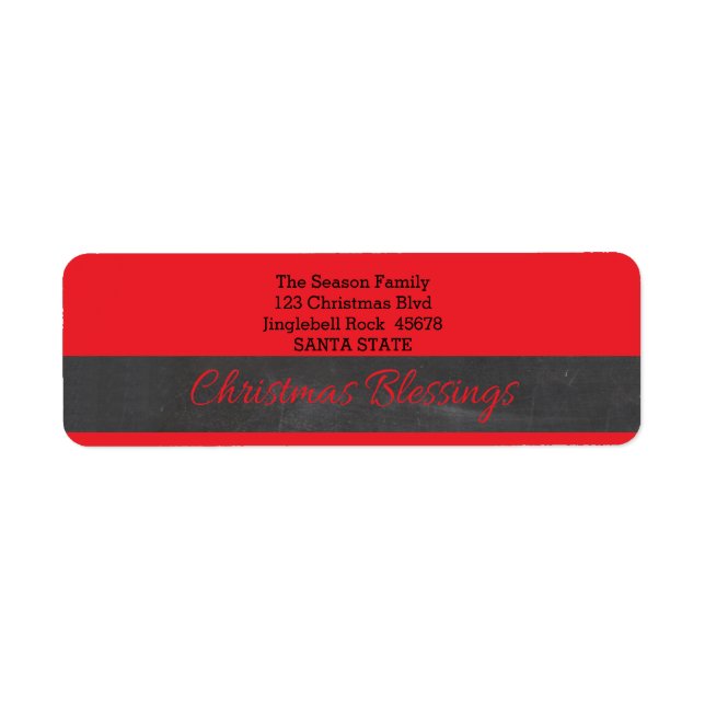 Christmas Blessings Return Address Label (Front)
