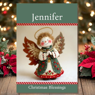 Christmas Blessings Sweet Angel w Recipient's Name Card