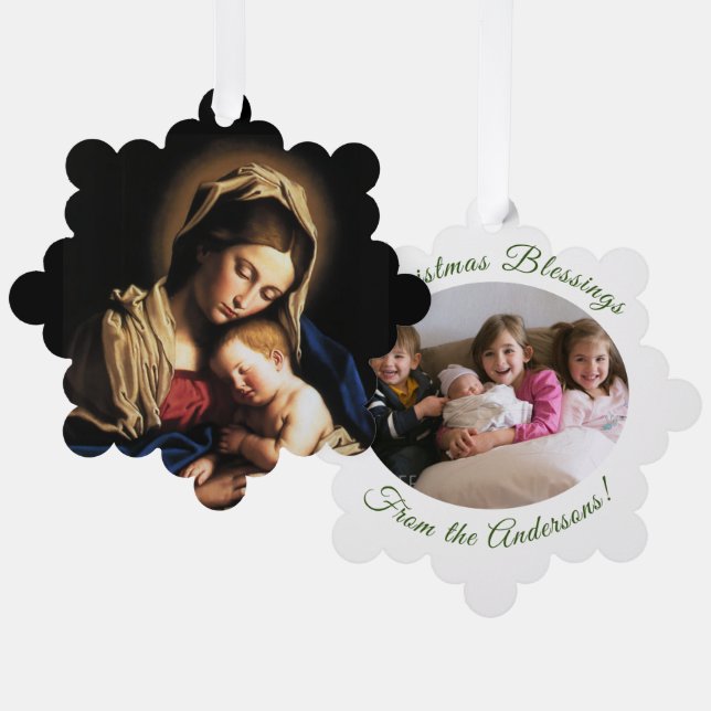 Christmas Blessings Tree Decoration Card (Front/Back)