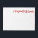 Christmas Blessings Wrap Return Address Labels<br><div class="desc">Wraparound return address labels are one of the hottest trends of this holiday season. In this case Christmas Blessings are written in a large red fancy script. You only see this portion on the back of the card. Your name and address is on the other side of the label. You...</div>