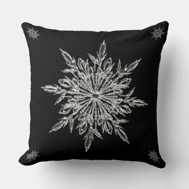 Christmas bling snowflake reversible cushion (Front)