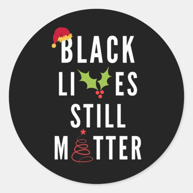 Christmas Blm Graphic Tee  Classic Round Sticker (Front)