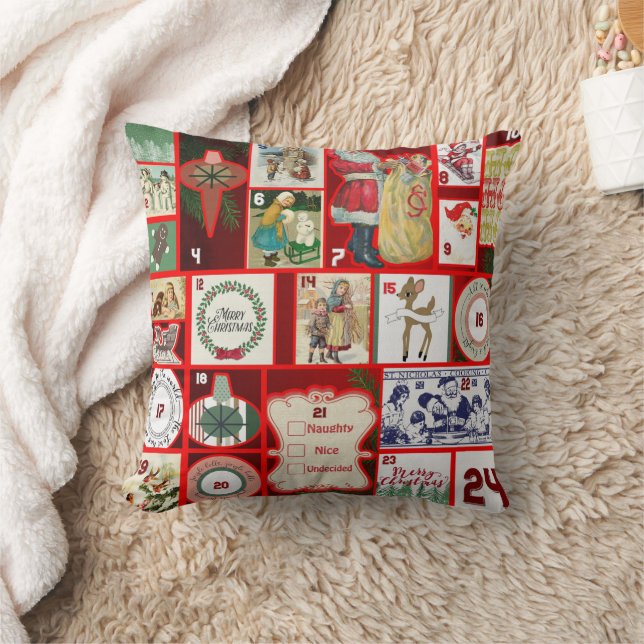 Christmas Block Advent Illustration Square Art Cushion (Blanket)