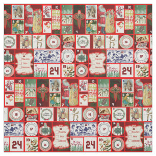 Christmas Block Advent Illustration Square Art Fabric