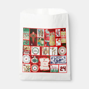Christmas Block Advent Illustration Square Art Favour Bag