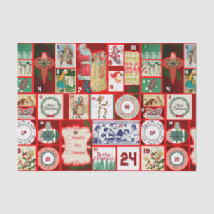 Christmas Block Advent Illustration Square Art Tissue Paper