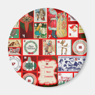 Christmas Block Illustration Squares Magnet