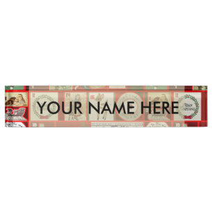 Christmas Block Illustration Squares Nameplate