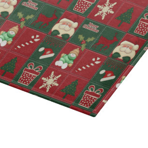Christmas Blocks-11x8 GLASS CUTTING BOARD