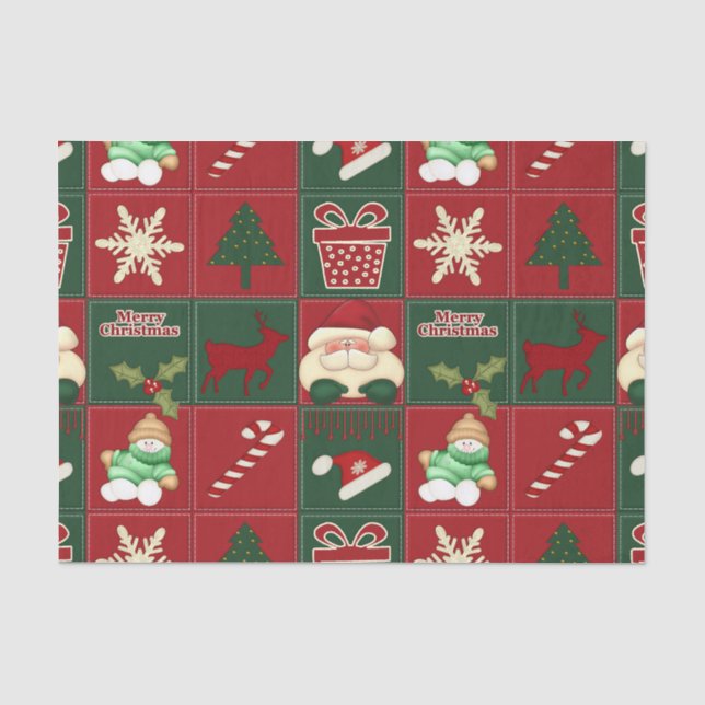 Christmas Blocks-Tissue Wrapping Paper (Front)