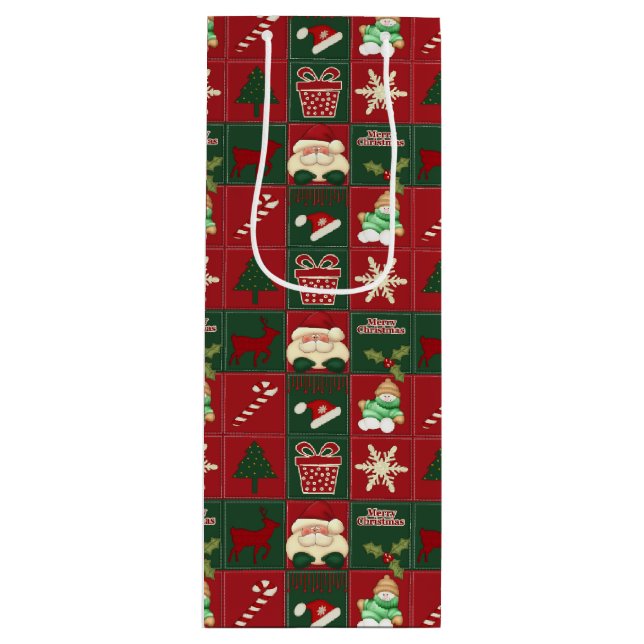 Christmas Blocks-WINE GIFT BAG (Front)