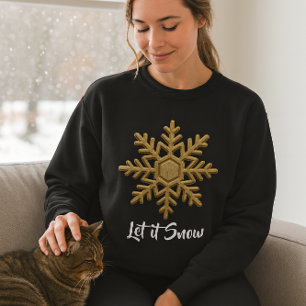 Christmas Blue and Gold Snowflake  T-Shirt Sweatshirt