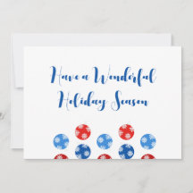 Christmas blue and red ornaments with snowflakes