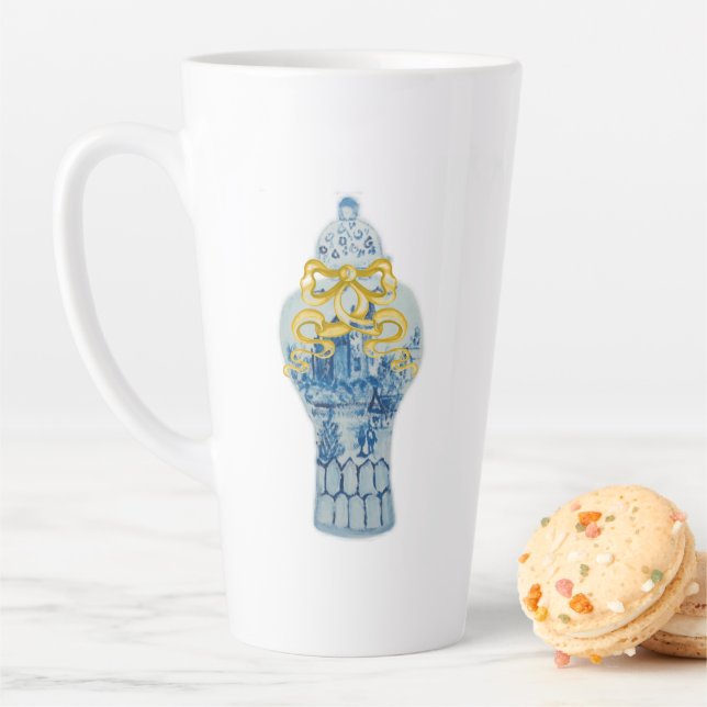 Christmas Blue and White Ginger Jar Coffee Mug (In Situ)