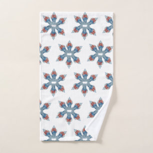 Christmas Blue and White Ginger Jar Snowflake Hand Towel