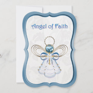 Christmas Blue Angel of Faith Holiday Card