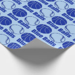 Christmas BLUE BALLS BASKETBALL xmas humor Wrapping Paper<br><div class="desc">Christmas BLUE BALLS BASKETBALL BASEBALL humor Wrapping Paper</div>