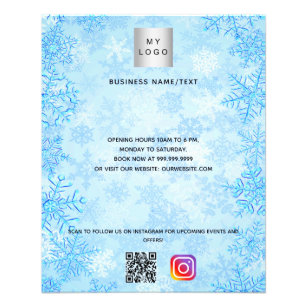Christmas blue business logo qr code instagram  flyer