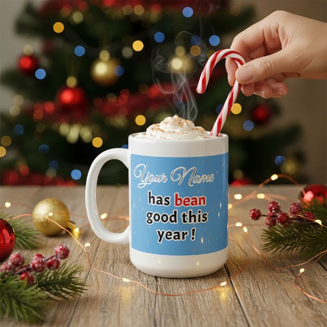 Christmas Blue Coffee Pun Coffee Mug (Christmas Cheer)