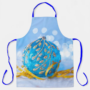 Christmas Blue Decor Ball Apron