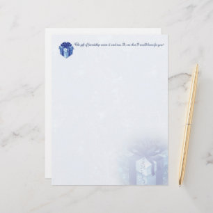 Christmas Blue Gift Box Stationery