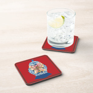 Christmas Blue Ginger Jar Coaster