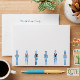 Christmas blue nutcrackers envelope