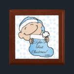 Christmas Blue Plaid Baby 1st Keepsake Box<br><div class="desc">Sweet container to hold your treasures. 1st Christmas Blue Plaid Baby. Personalise by deleting message and adding your own. Use your favourite font style, colour and size. Design elements can be transferred to other Zazzle products. Always adjust and check for perfect fit when transferring designs. Merry Christmas! Size: Small 5.125"...</div>